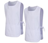 MISEMIYA - Package 2 Units - CLEANING APRON WORK UNIFORM CLINICAL MEDICAL CLEANING 2-3301 - X-Large, White 68