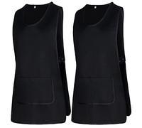 MISEMIYA - Package 2 Units - Cleaning Apron Work Uniform Clinical Medical Cleaning Veterinary Sanitary Hospitality- Ref.868 - X-Large, Black 21