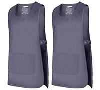 MISEMIYA - Package 2 Units - Cleaning Apron Work Uniform Clinical Medical Cleaning Veterinary Sanitary Hospitality- Ref.868 - Large, Grey