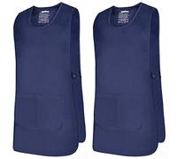MISEMIYA - Package 2 Units - Cleaning Apron Work Uniform Clinical Medical Cleaning Veterinary Sanitary Hospitality- Ref.868 - Large, Navy Blue