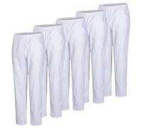 MISEMIYA Paquetes de 5 Unidades-Pantalón Sanitarios Unisex Bz-5-8312 Work Utility Pants, White, 4XL (Pack of 5)