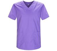 MISEMIYA Scrub Top Unisex Scrubs - Medical Uniform V-Neck Tunic Scrub Top 817 Lilac