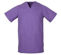 MISEMIYA - Scrub Top Unisex Scrubs - Medical Uniform V-Neck Tunic Scrub Top 817 - Small, Lilac
