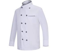 MISEMIYA - Uniform Chef Jackets Man Long Sleeves - Ref.842B - Small, White