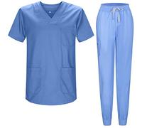 MISEMIYA - Uniforms Unisex Scrub Set - Medical Uniform with Scrub Top and Pants - 817-8316 - Large, Blue Sky