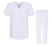 MISEMIYA - Uniforms Unisex Scrub Set - Medical Uniform with Scrub Top and Pants - Ref.6801-6802 - Large, White 68