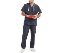 MISEMIYA - Uniforms Unisex Scrub Set - Medical Uniform with Scrub Top and Pants - Ref.6801-6802 - Medium, Gray 68