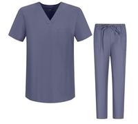 MISEMIYA - Uniforms Unisex Scrub Set - Medical Uniform with Scrub Top and Pants - Ref.6801-6802 - Medium, Light Grey