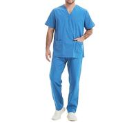 MISEMIYA - Uniforms Unisex Scrub Set - Medical Uniform with Scrub Top and Pants - Ref.6801-6802 - Medium, Light blue 68