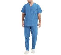 MISEMIYA - Uniforms Unisex Scrub Set - Medical Uniform with Scrub Top and Pants - Ref.6801-6802 - Small, Blue Sky