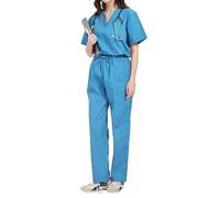 MISEMIYA - Uniforms Unisex Scrub Set - Medical Uniform with Scrub Top and Pants - Ref.6801-6802 - Small, Light Blue 68