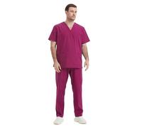 MISEMIYA - Uniforms Unisex Scrub Set - Medical Uniform with Scrub Top and Pants - Ref.6801-6802 - X-Large, Garnet