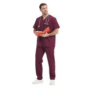 MISEMIYA - Uniforms Unisex Scrub Set - Medical Uniform with Scrub Top and Pants - Ref.6801-6802 - X-Small, Garnet 68