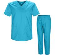 MISEMIYA - Uniforms Unisex Scrub Set - Medical Uniform with Scrub Top and Pants - Ref.8178 - Large, Cyan