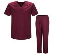 MISEMIYA - Uniforms Unisex Scrub Set - Medical Uniform with Scrub Top and Pants - Ref.8178 - Large, Garnet 21