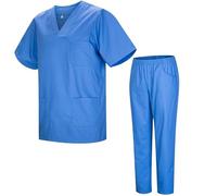 MISEMIYA - Uniforms Unisex Scrub Set - Medical Uniform with Scrub Top and Pants - Ref.8178 - Large, Light Blue 21
