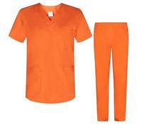 MISEMIYA - Uniforms Unisex Scrub Set - Medical Uniform with Scrub Top and Pants - Ref.8178 - Large, Orange