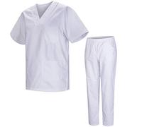 MISEMIYA Uniforms Unisex Scrub Set ?€? Medical Uniform with Scrub Top and Pants - Ref.8178 White
