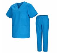 MISEMIYA - Uniforms Unisex Scrub Set - Medical Uniform with Scrub Top and Pants - Ref.8178 - X-Large, Cyan