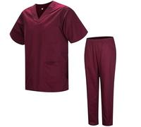 MISEMIYA - Uniforms Unisex Scrub Set - Medical Uniform with Scrub Top and Pants - Ref.8178 - X-Small, Garnet 21