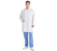 MISEMIYA - White LAB Coat Men - Doctors Coat - Medical Uniforms 8167 - X-Large, White
