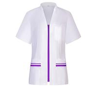 MISEMIYA - Work Clothes Lady Short Sleeves Medical Uniforms Scrub Top - Ref.712 - Small, Lilac 21