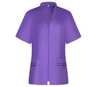 MISEMIYA - Work Clothes Lady Short Sleeves Medical Uniforms Scrub Top - Ref.712 - XX-Large, Lilac