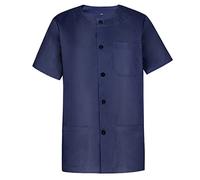 MISEMIYA - Work Clothes MAN Round Collar Short Sleeves Uniform Clinic Hospital Cleaning Veterinary Sanitation Hostelry Ref.832 - Medium, Navy Blue