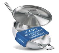 Misen 4-Quart All-Purpose Stainless Steel Pan - Versatile Everyday Pan for Searing, Sautéing, Simmering and One-Pot Meals - Even Heating, Dishwasher-Safe, Oven-Safe, Works on All Stovetops