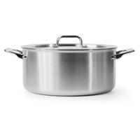 Misen 5-Ply Stainless Steel Stockpot - Large Cooking Pot for Boiling, Simmering & Stewing - Consistent, Even Heating - Durable, Dishwasher Safe - Oven-Safe to 800F, Induction Ready - 6.75 QT