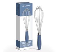 Misen Deluxe Stainless Steel Balloon Whisk - Ergonomic Silicone Grip - Versatile Cooking Whisk for Eggs, Cream, Dishwasher Safe, Durable Construction - Professional-Grade Kitchen Tool - Blue