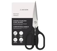 Misen Heavy Duty Black Kitchen Shears - Ambidextrous Comfort Handle - Professional Grade Scissors for Meat, Poultry & More