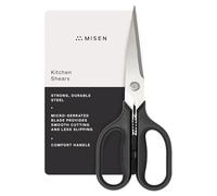 Misen Heavy Duty Black Kitchen Shears - Ambidextrous Comfort Handle - Professional Grade Scissors for Meat, Poultry & More
