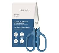 Misen Heavy Duty Kitchen Shears - Comfortable Ambidextrous Scissors for Meat, Poultry, Herbs & More - Easy to Clean - German Stainless Steel - Large | Blue