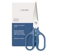 Misen Heavy Duty Kitchen Shears - Comfortable Ambidextrous Scissors for Meat, Poultry, Herbs & More - Easy to Clean - German Stainless Steel - Large | Blue