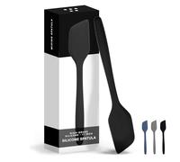 Misen Nonstick-Safe Silicone Spatula - Versatile Kitchen Tool for Pancakes, Eggs, and Baking - Strong, Flexible, Durable Rubber Cooking Utensil - High Resistant to 450°F, Dishwasher Safe - 11", Black