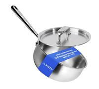 Misen Premium Saucier Pan with Lid & Stay Cool Handle - 5-Ply Stainless Steel Cookware - Gas, Electric & Induction Cooking, Thick Bottom, Nonstick Interior, Heats Evenly - 3 Quarts