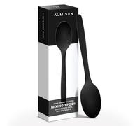 Misen Silicone Mixing Spoon - Silicone Spoons for Cooking - Large Heat Resistant Kitchen Spoons - 12 inch - Black