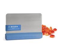 Misen Stainless Steel Bench Scraper - Versatile Food Scraper with Blue Handle - Ideal for Kitchen, Pastry & Dough - Durable Cutting Board Scraper Tool for Effortless Transfer into Pots & Pans - Blue