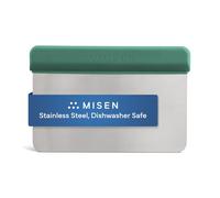 Misen Stainless Steel Bench Scraper - Versatile Food Scraper with Walnut Handle - Ideal for Kitchen, Pastry & Dough - Durable Cutting Board Scraper Tool - Effortless Transfer into Pots & Pans - Green