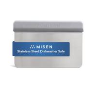 Misen Stainless Steel Bench Scraper - Versatile Food Scraper with Walnut Handle - Ideal for Kitchen, Pastry & Dough - Durable Cutting Board Scraper Tool - Effortless Transfer into Pots & Pans - Gray
