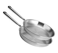 Misen Stainless Steel Frying Pan Set - 5 Ply Steel Skillet - Professional Grade Pans for Cooking - 10 and 12 Inch Cooking Surface