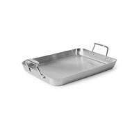 Misen Stainless Steel Roasting Pan with Handles - Versatile 5-Ply Design, Easy Grip Handles, Multi-Functional Cooking, Ideal for Baking, Searing, & Roasting, Superior Heat Conduction, Premium - 13"