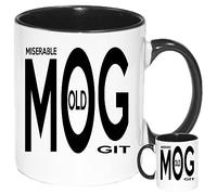 Miserable Old Git Mug, 11oz Ceramic Gift Mug Featuring Emblem Funny Joke Laugh Grumpy Gift. Workplace Humour. Gift for Dad