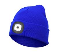 MISERWE Beanie Hat with Light Unisex LED Hat USB Rechargeable Beanie Cap with Light Running Hat Alpine Cap Gift for Men and Women Teens Blue