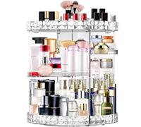 MISERWE Makeup Organiser 360 Degree Rotating 7 Adjustable Layers Large Capacity Cosmetic Organiser Transparent Make Up Organisers and Storage