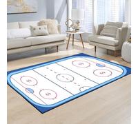 MISEV Ice Hockey Rink Printed Area Rug American Ice Hockey Sport Carpet Winter Sport Game Area Rugs Non-Slip Floor Mat for Living Room Bedroom Playroom Decor Gift for Ice Hockey Lovers 3' x 4'