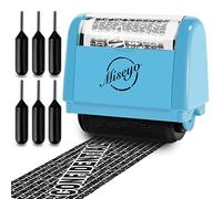 Miseyo Identity Theft Protection Roller Stamp Set - Blue (6 Refill Ink Incleded)