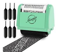Miseyo Identity Theft Protection Roller Stamp Set - Mint Green (6 Refill Ink Incleded)