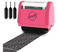 Miseyo Identity Theft Protection Roller Stamp Set - Peach (3 Refill Ink)